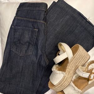 Wide leg flare dark wash 7 For All Mankind jeans